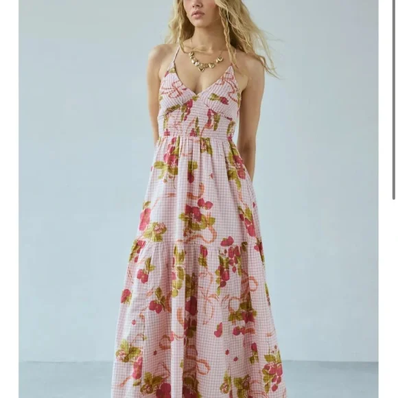Urban Outfitters Pink and Green Floral Dress - Picture 7 of 8